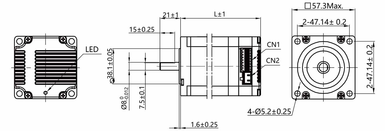 Nema 23 integrert trinnmotor