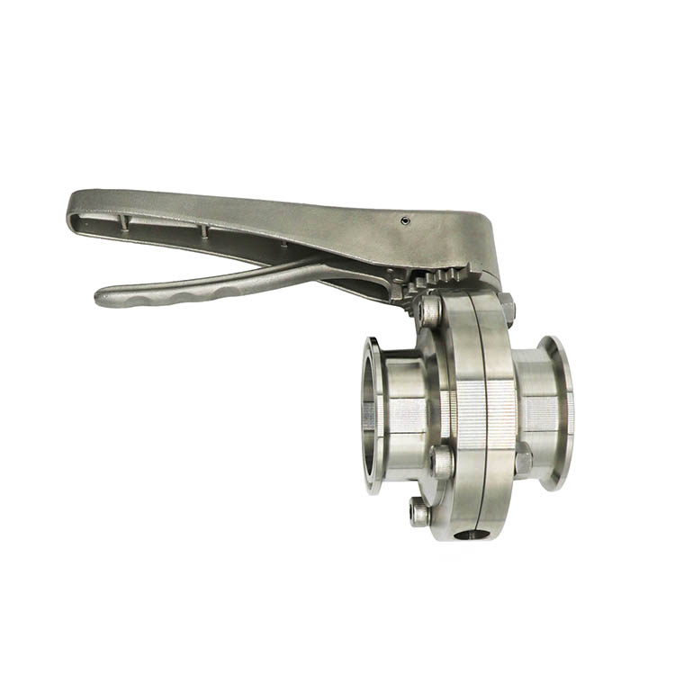 Sanitary Tri Clamp Butterfly Valve with Mirror Polished Trigger Handle