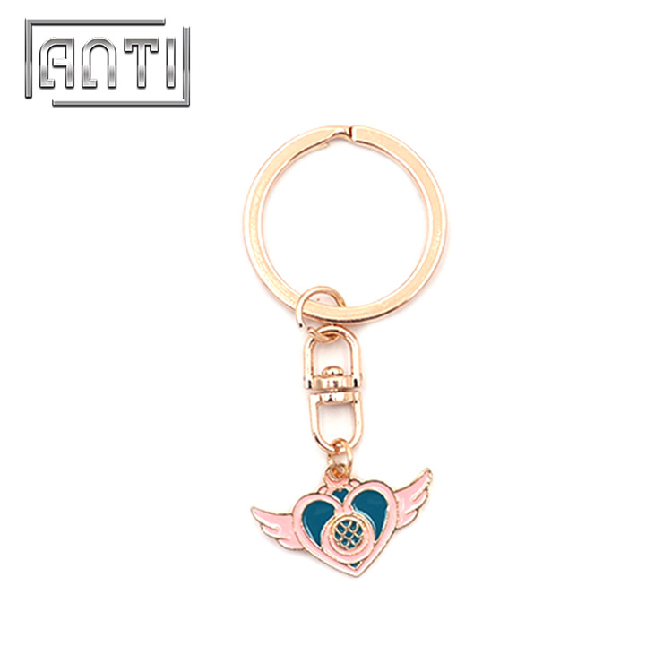 Wholesale New Designed Sailor Moon Logo Keychain Painted Keychain with Ring