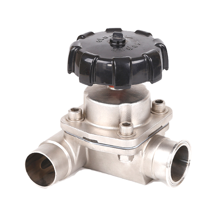 Stainless Steel Sanitary 3 Way Diaphragm Valves T Branch Type