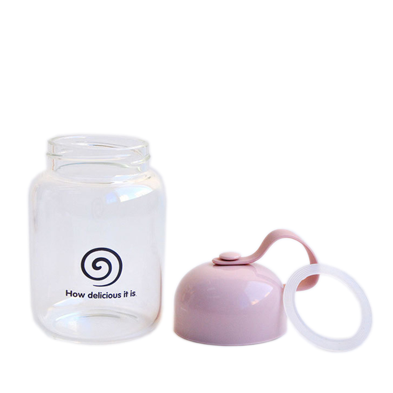 300ml 380ml Eco Friendly Portable Kids Glass Water Bottles with Plastic Lids