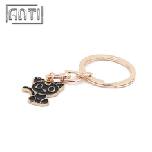 Custom Sailor Moon Cat Keychain Gold Plated Keychain with Ring
