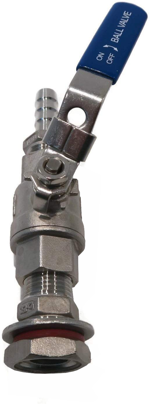 1/2" Weldless Ball Valve With Barb For Homebrew Beer Kettles & Pots