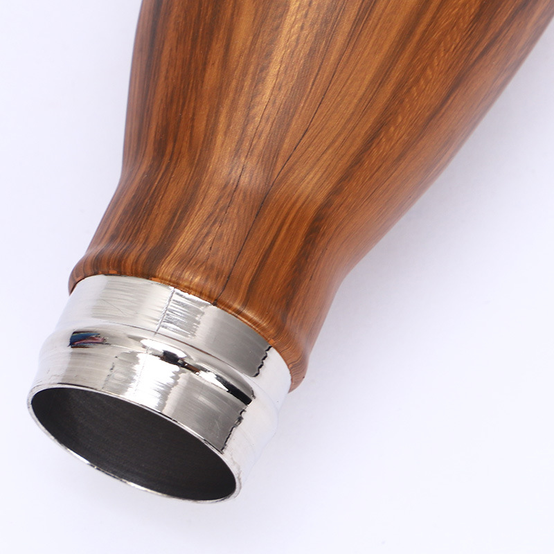 500ml New Design Custom Wooden Grain Printing Insulated Stainless Steel Water Bottle