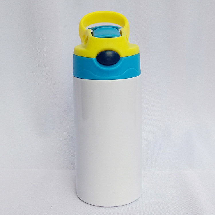 350ml Portable Sublimation Blank Kids Vacuum Bottle Insulated Stainless Steel Baby Straw Tumbler
