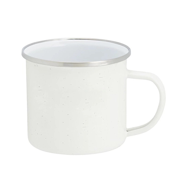 Custom Color Printing Travel Camping stainless steel edge Enamel Mug with star point