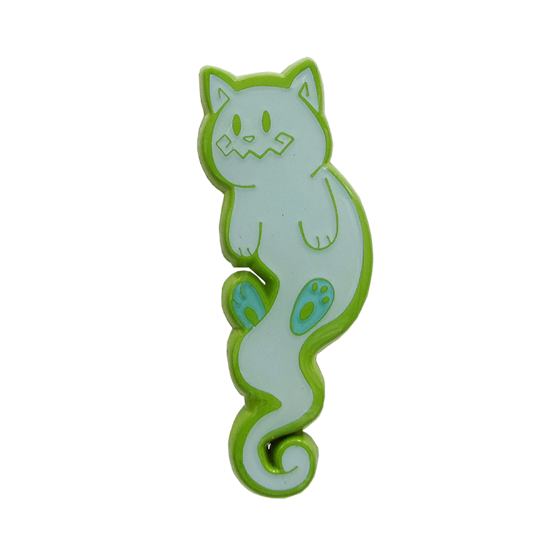Wholesale Manufacturer Custom beautiful kwaii Cute funny small cat pattern green dyed soft enamel Lapel Pin
