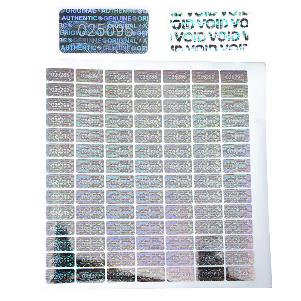 Security Seal Tamper Proof Stickers Holographic Warranty Void Laser Label with Serial Number Adhesive labels