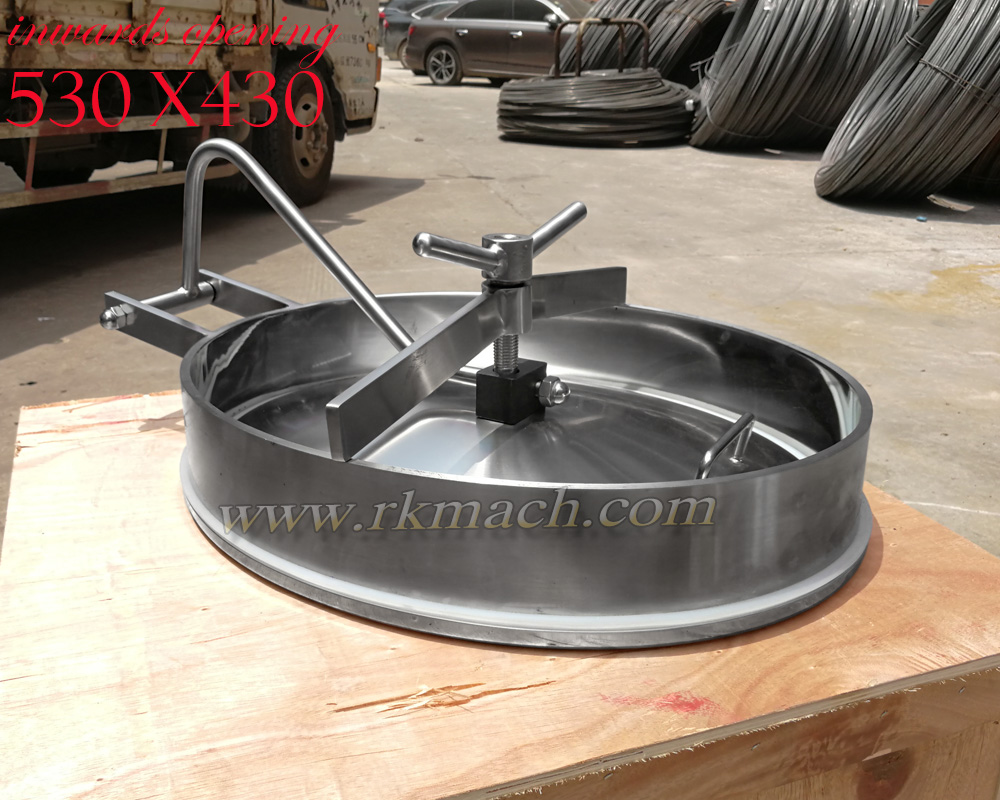 Oval Manhole Cover Elliptical Manway Inwards Opening for Pressure ...