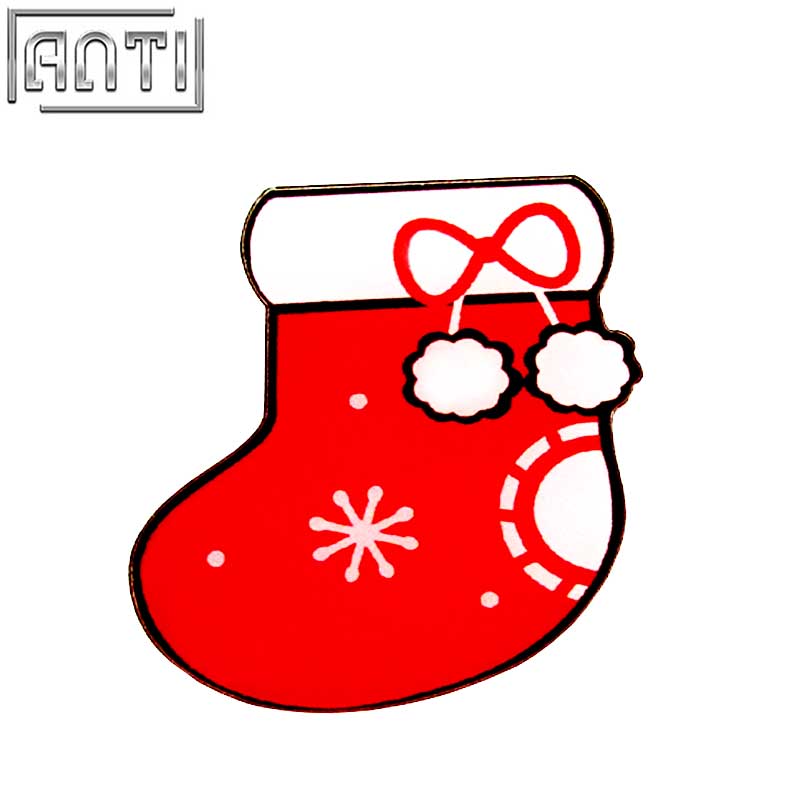 Custom Your Own Fashionable Design Various Red Christmas Socks Acrylic Offset Print Badge 