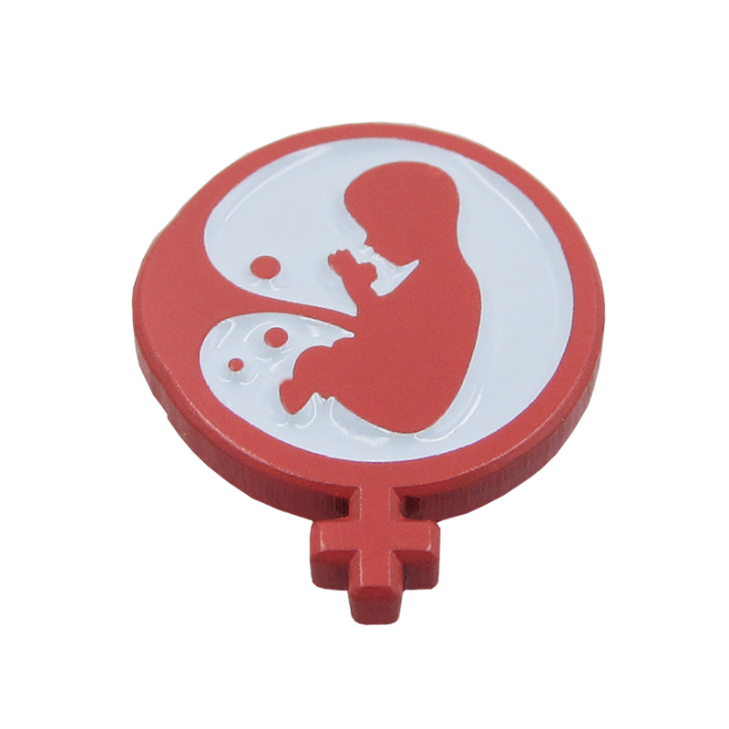 Wholesale Manufacturer Custom simple baby pattern red round dyed zinc alloy soft enamel Lapel Pin
