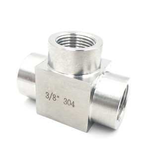 Stainless Steel Tee 3 Way Equal Connector Adapter