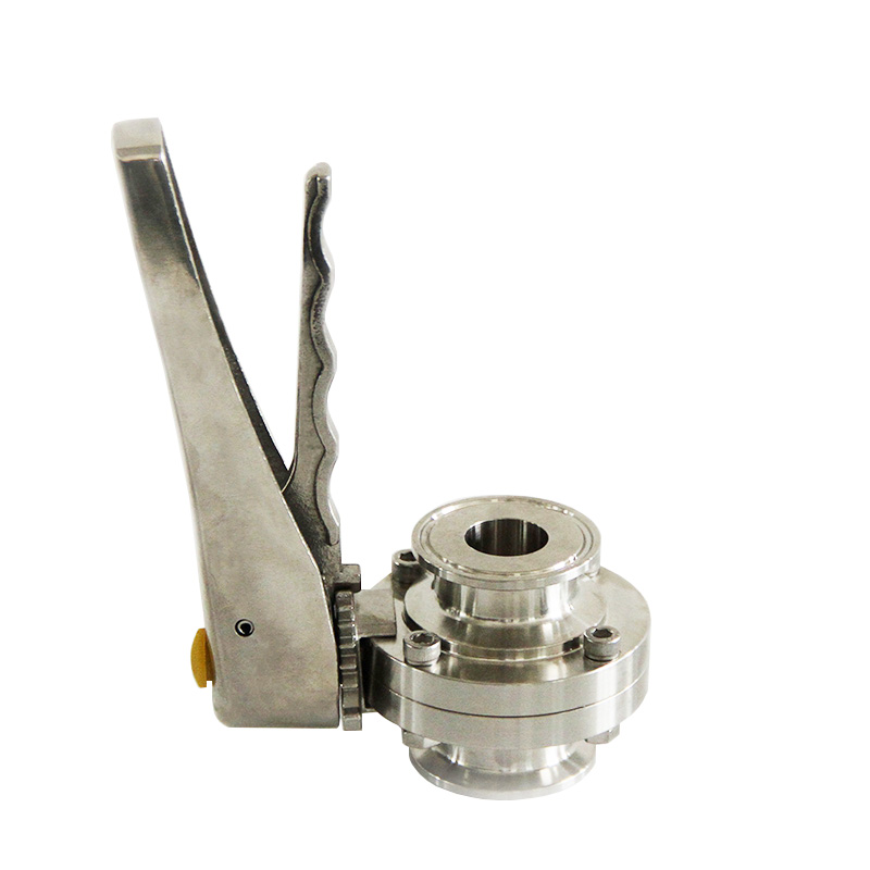 Sanitary Tri Clamp Butterfly Valve with Mirror Polished Trigger Handle