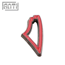 Red soft enamel design pins