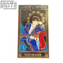 Custom Handsome Celebrity Figures Lapel Pin Rectangular Ornate Design High Quality Hard Enamel Gold Metal Badge For Gift