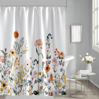 Watercolor Flower Bathroom curtain flora printed shower curtain waterproof polyester fabric bath curtain for bathroom home decor