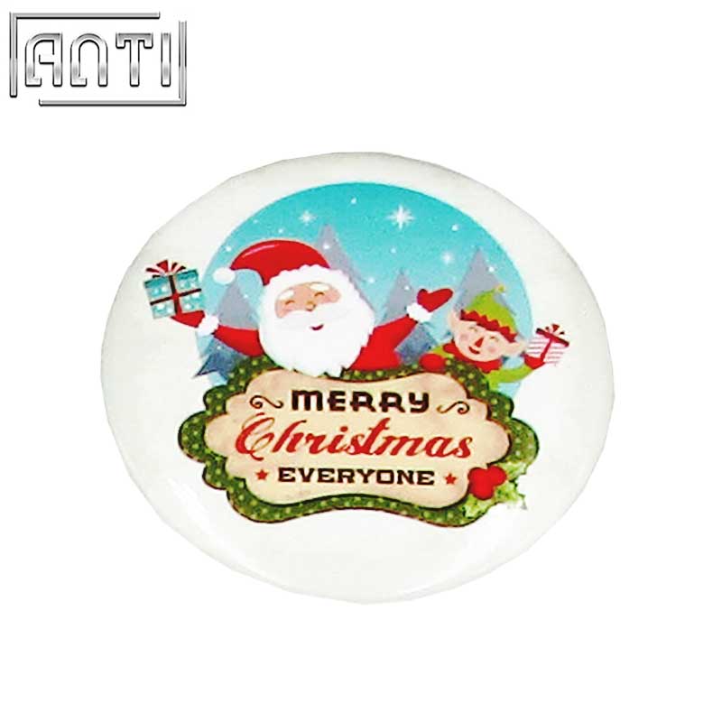 Custom Your Own Fashionable Design Various Shapes Round Christmas Offset Print Pin 