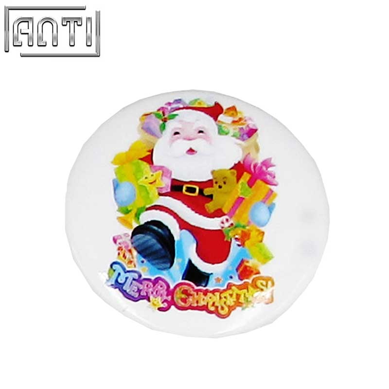 Hot Sale Manufacturer Custom Your Own High Quality Design Round Santa Claus Offset Print Pin
