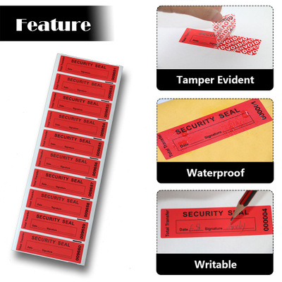 Red Adhesive labels Tamper Proof Stickers/Seals Warranty Void Seal Label sticker with Unique Serial Number High Security Label