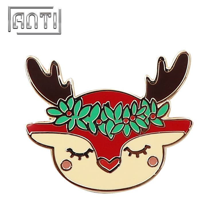 Christmas Reindeer Soft Enamel Badges, Christams Accessory