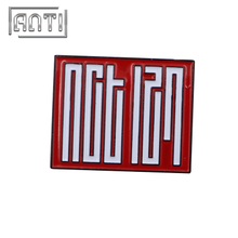 Red and white soft enamel design pins