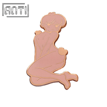 Custom Cartoon Pink Beauty Heart Design Rose Gold Lapel Pin Wholesale Manufacturer Hard Enamel High Quality Badge