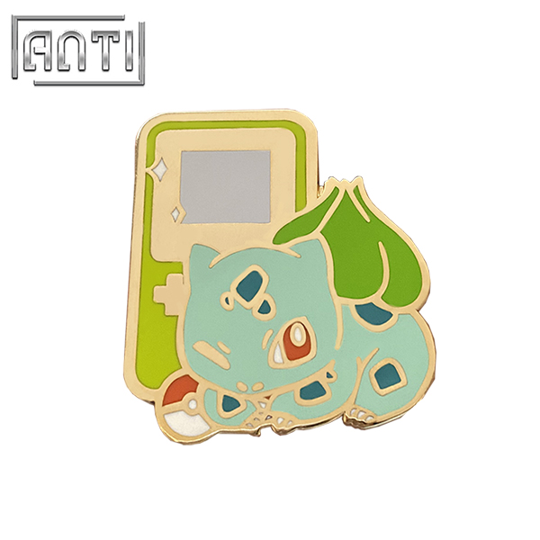 Custom Cartoon Game Lovely Animal Green Elfin Lapel Pin High Quality Amusing Quality College Design Hard Enamel Gold Metal Badge
