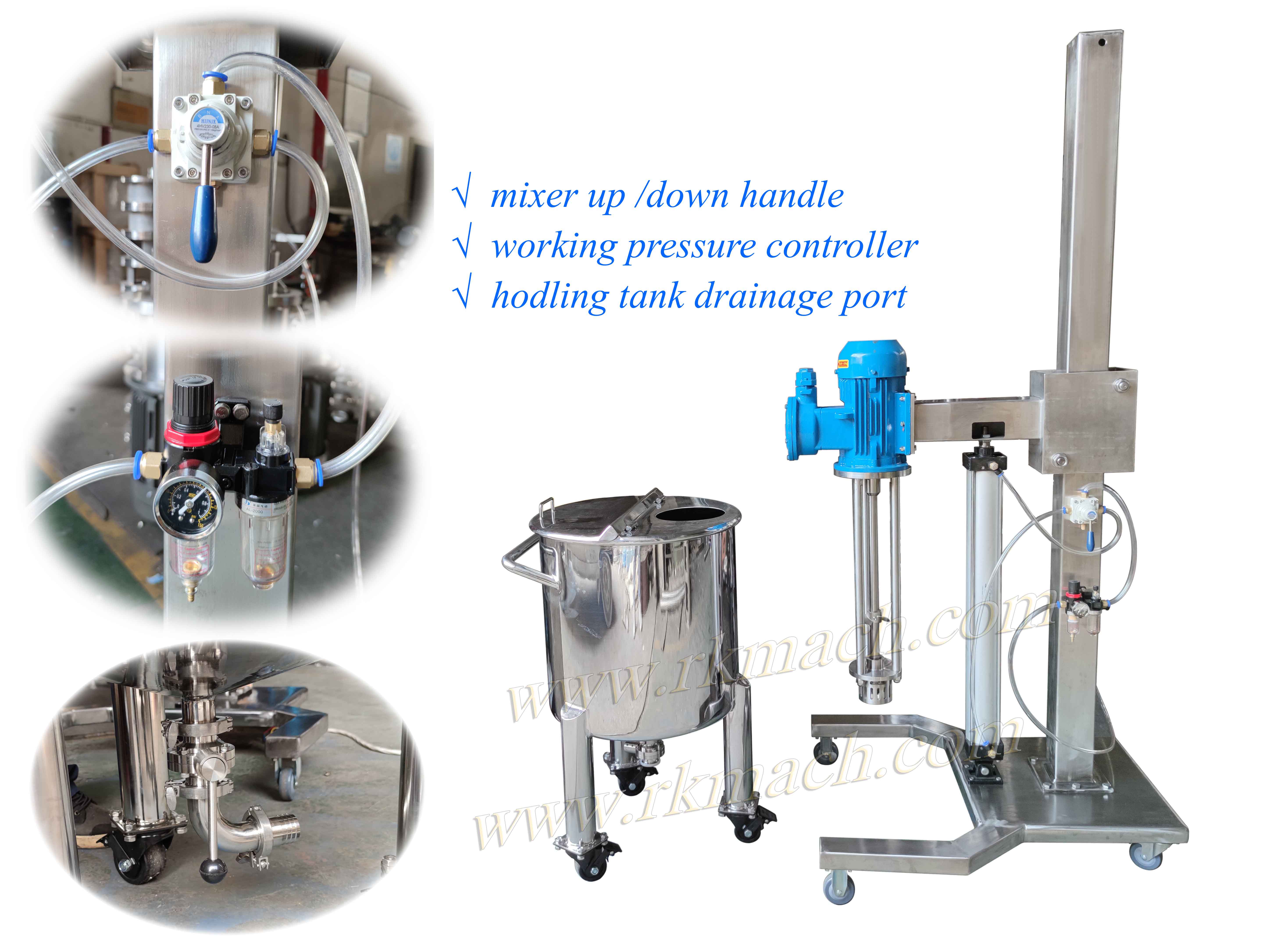 high shear homogenizing mixer with pneumatic lift stand - high shear ...