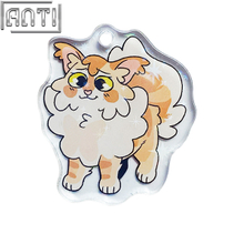 Custom Cute Cartoon Animal White Elfin Acrylic Key Ring Art Excellent Design Offset Printing Metal Key Ring A Gift For Friend