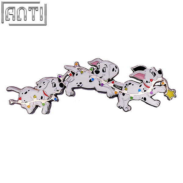 Custom Three Adorable Dalmatians Cartoon Animal Lapel Pin America Funny Cartoon Movie Art Excellent Design Hard Enamel Badge
