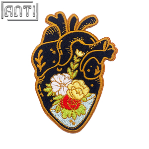 Custom Black Heart Embroidery Alphabet There Are Beautiful Flowers Design Yellow Silk Yarn Embroidery Boutique For Friend Gift