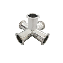 Sanitary Stainless Steel Tri Clamp 5 Way Cross Pipe Fitting