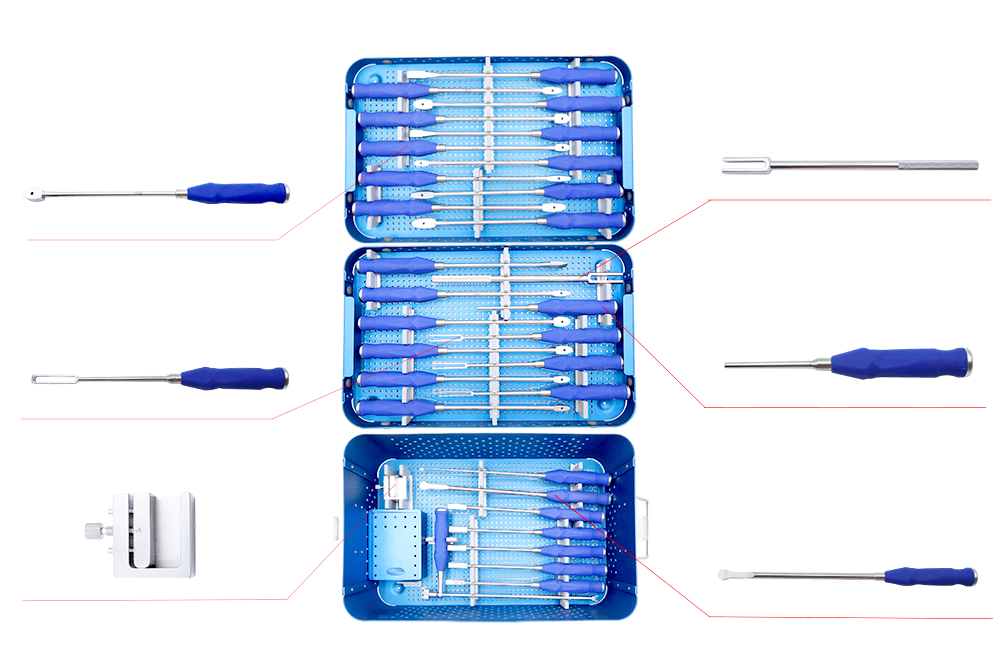 Mga Instrumentong Pang-opera ng PLIF: Trail, Reamer, Bone Graft Cage, Nerve Dissector