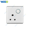 S2-W Home Switches 15A Switched Socket with LED Light Ring 250V Light Electric Wall Switch Socket PC Material with Chrome Frame