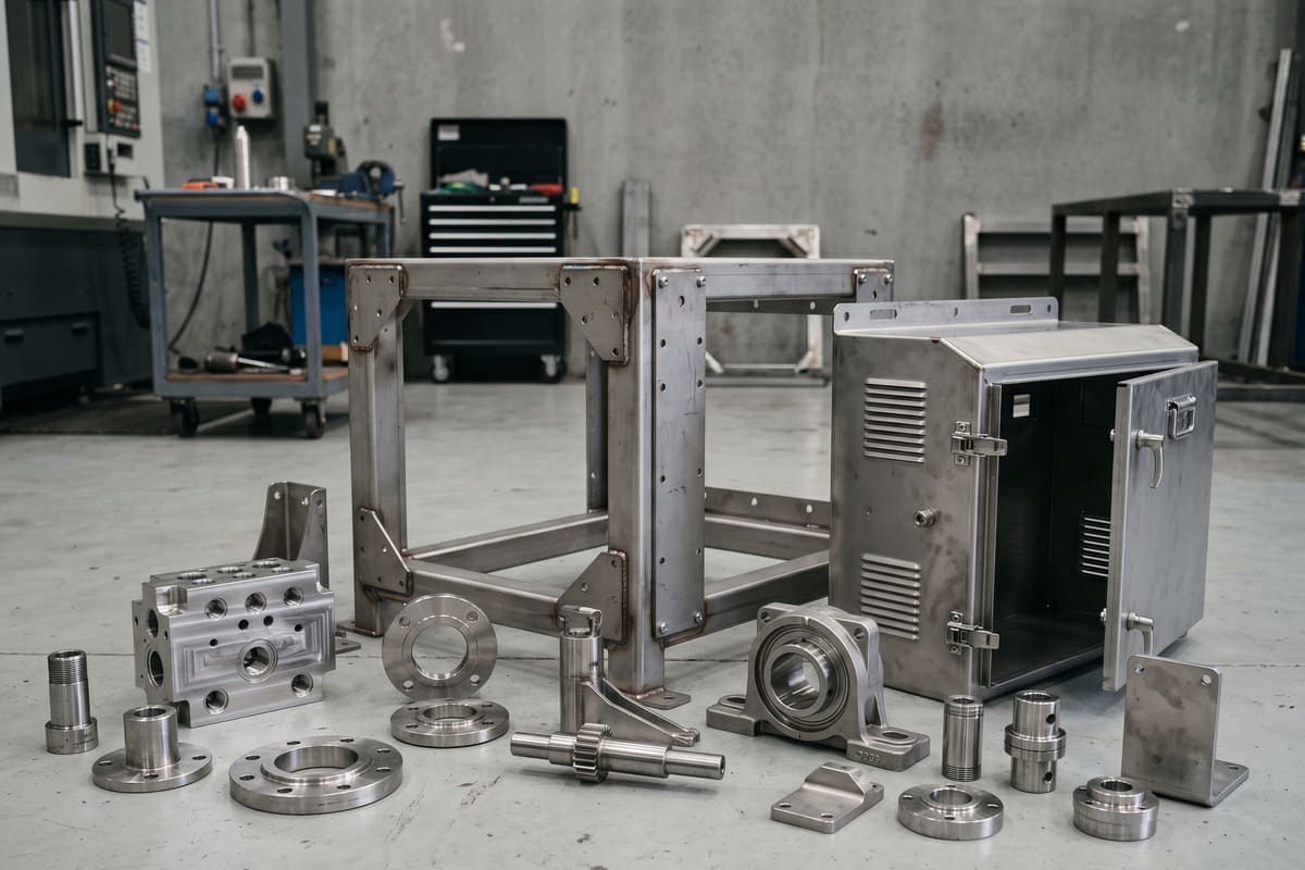Pi&egrave;ces de machines industrielles en acier inoxydable