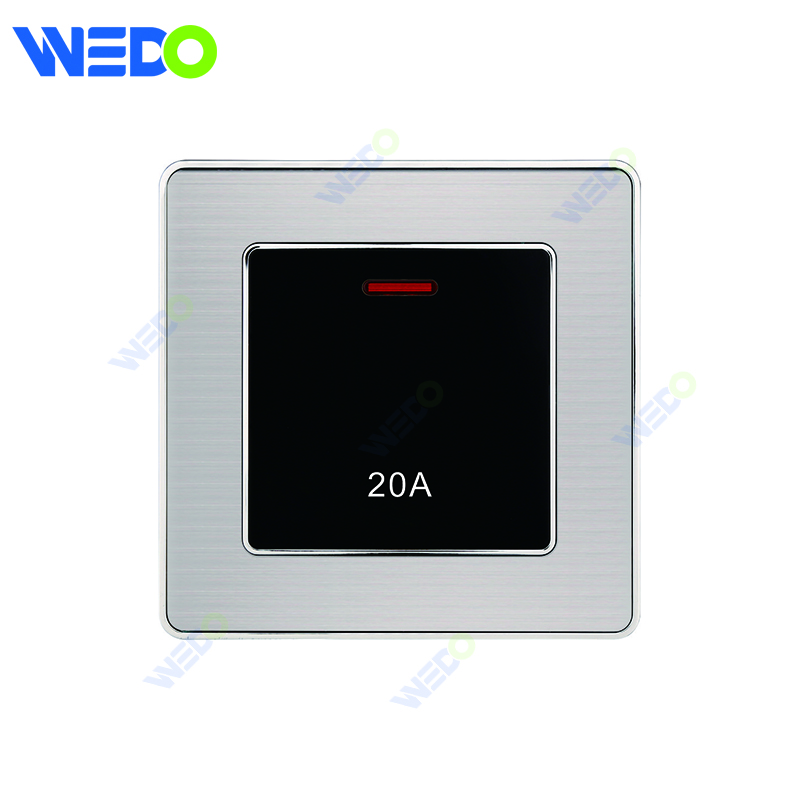 C35 Manufacturer Price EU/UK Standard Electrical Wall Sockets And Switches Plates 20A SWITCH WITH NEON BIG BUTTON Power Wall Switch And Socket 