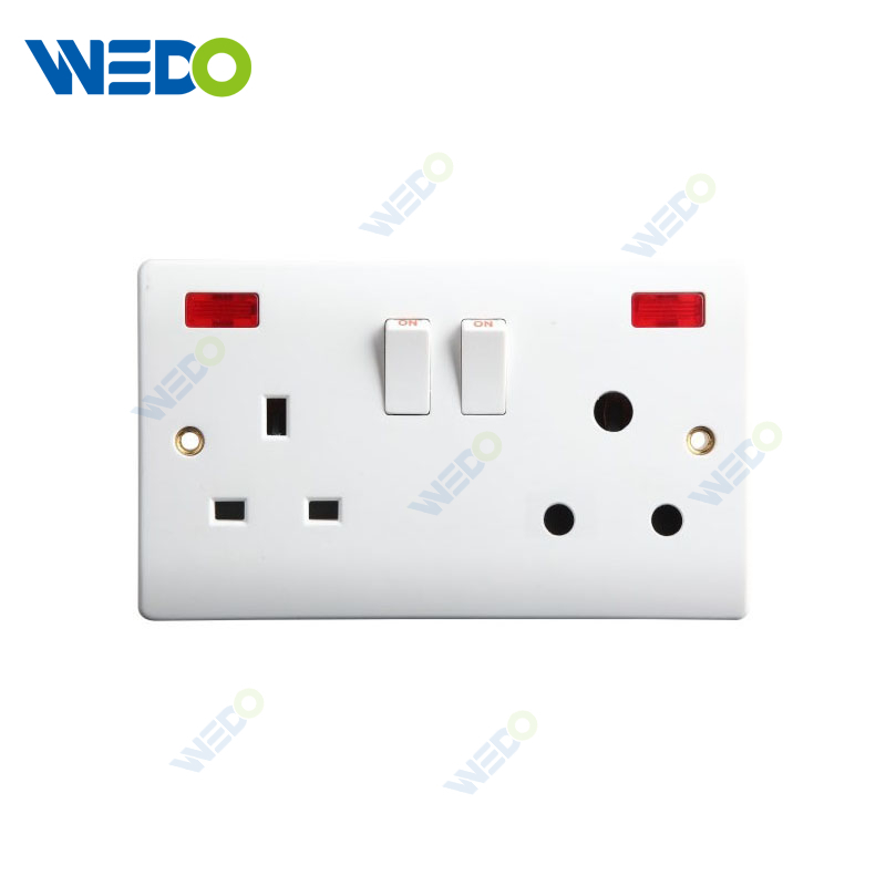13A+15A Electrical Switched Socket with Neon 