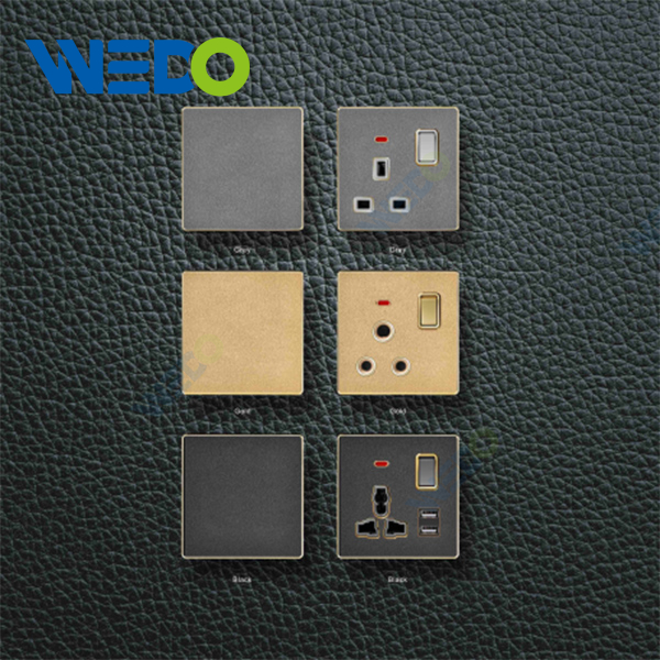 ULTRA THIN A3 Series 2Gang 1way 16A 220V Switch and Socket Different Color Different Style Fashion Design Wall Switch 