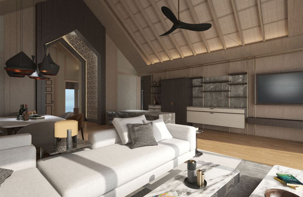 Chambre d'h&ocirc;tel de luxe termin&eacute;e et meubl&eacute;e pour un projet d'hospitalit&eacute; international