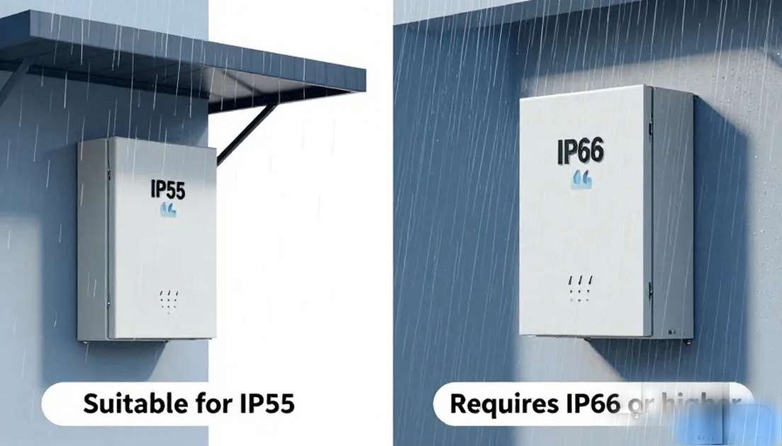 IP55 Versus IP66 Outdoor Exposure IP55 versus IP66 kültéri expozíció