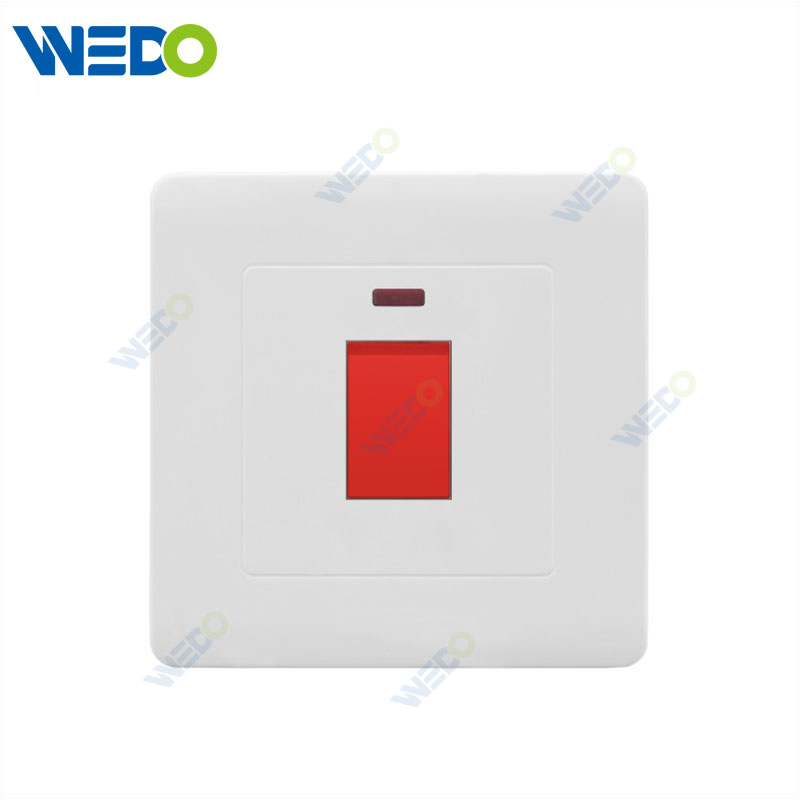 C50 45A Switch High Quality 45a DP Switch With Neon Switches And Sockets Electrical PC Shell with Certificate White