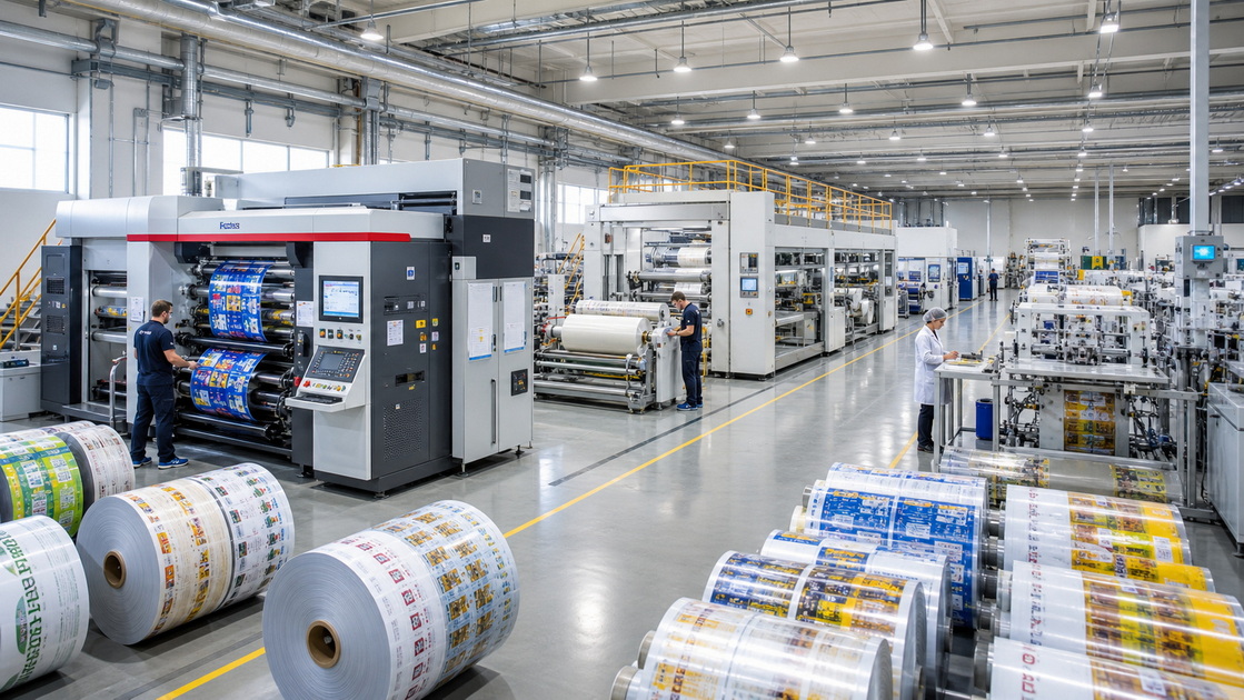 Flexibel verpakkingsfabrieksinterieur