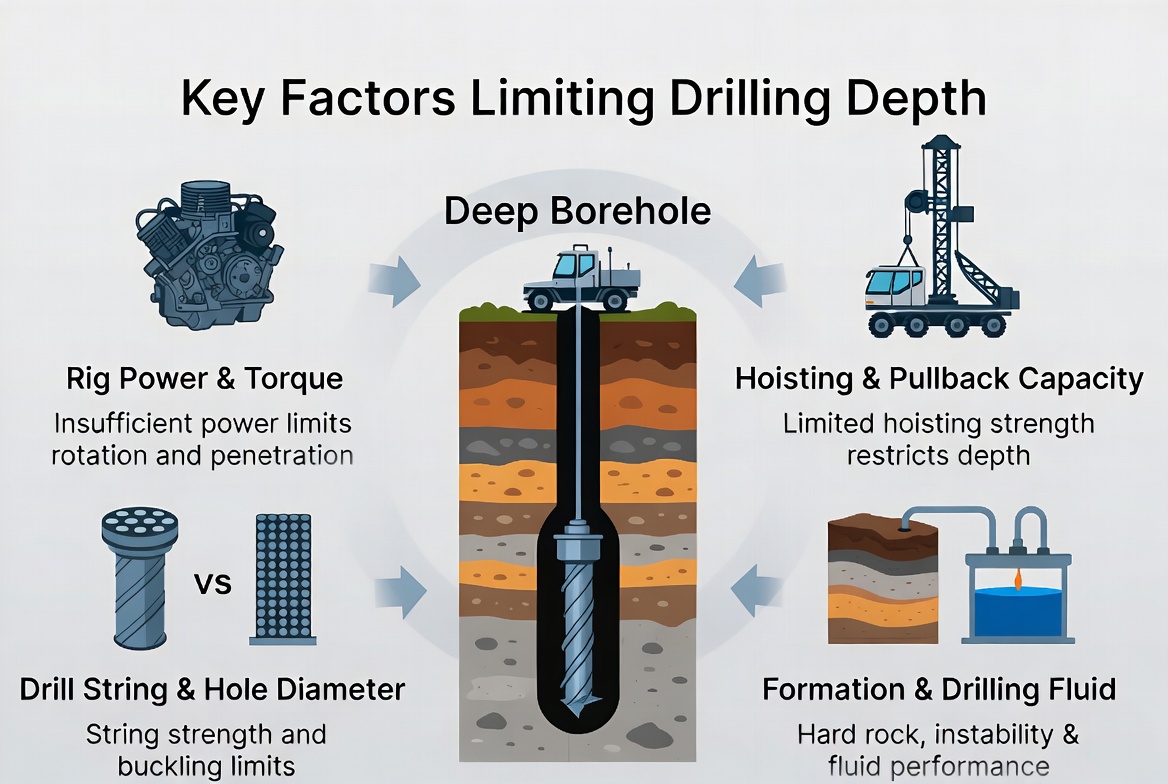 Mga Salik na Naglilimita sa Rotary Drilling Depth