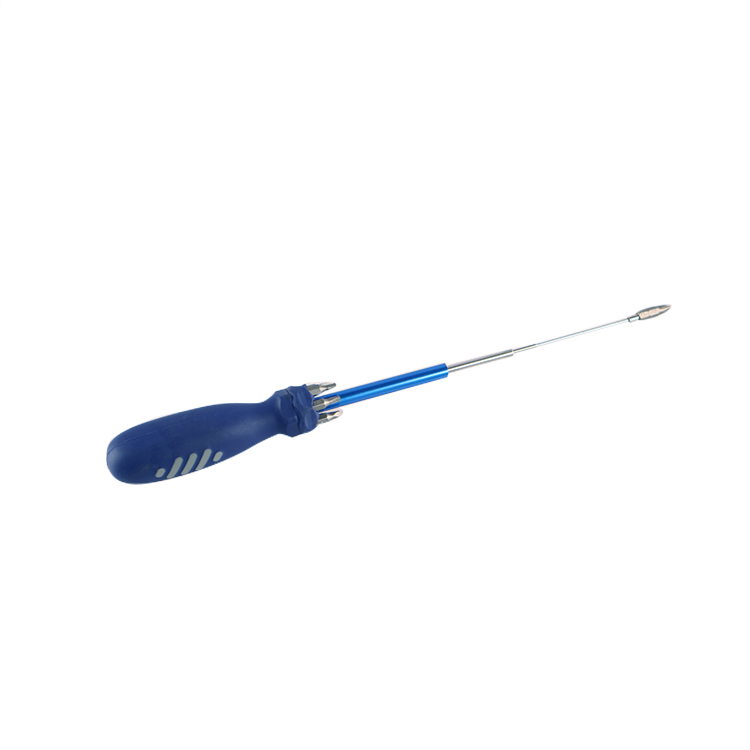 6 in 1 rubber handle screwdriver with extension bit holder 