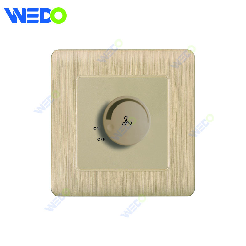C20 86mm*86mm Home Switch White/silver/gold 500W Fan Dimmer Light Electric Wall Switch PC Cover with IEC Certificate