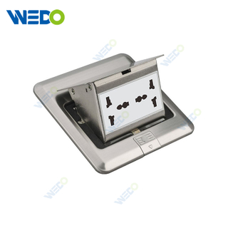 CE CB IEC ROHS Approved Ultra Thin Aluminum German Pop Up Type Electrical Floor Socket 