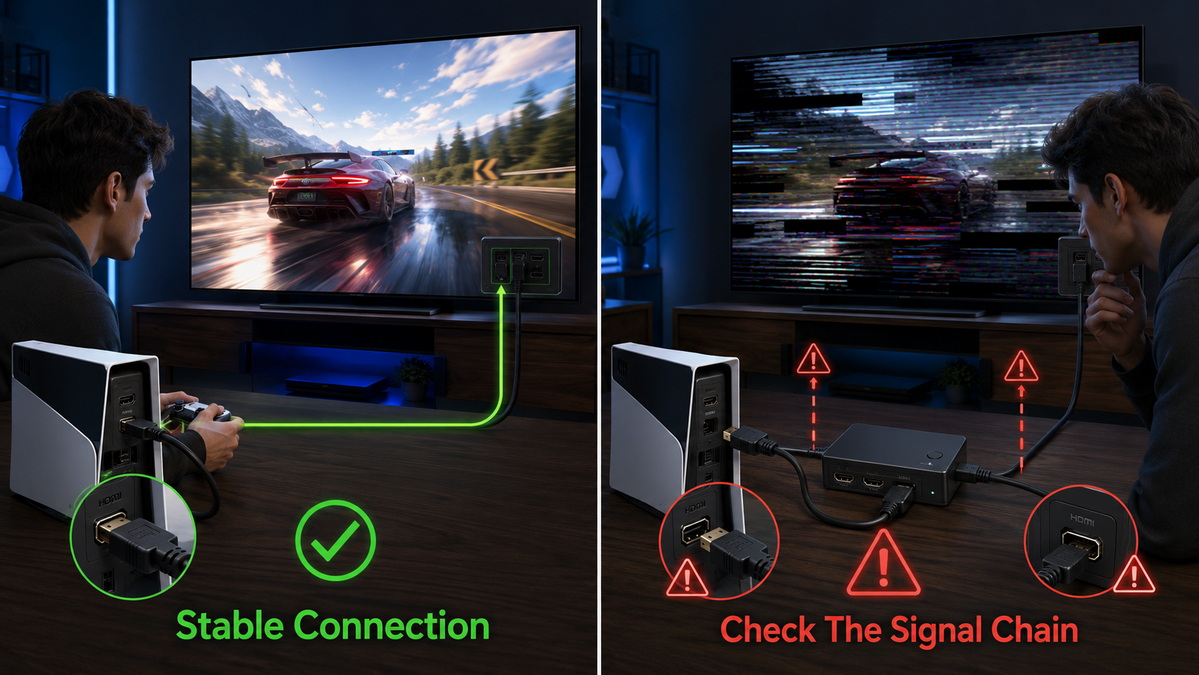 Solu&ccedil;&atilde;o de problemas de conex&atilde;o de jogos HDMI