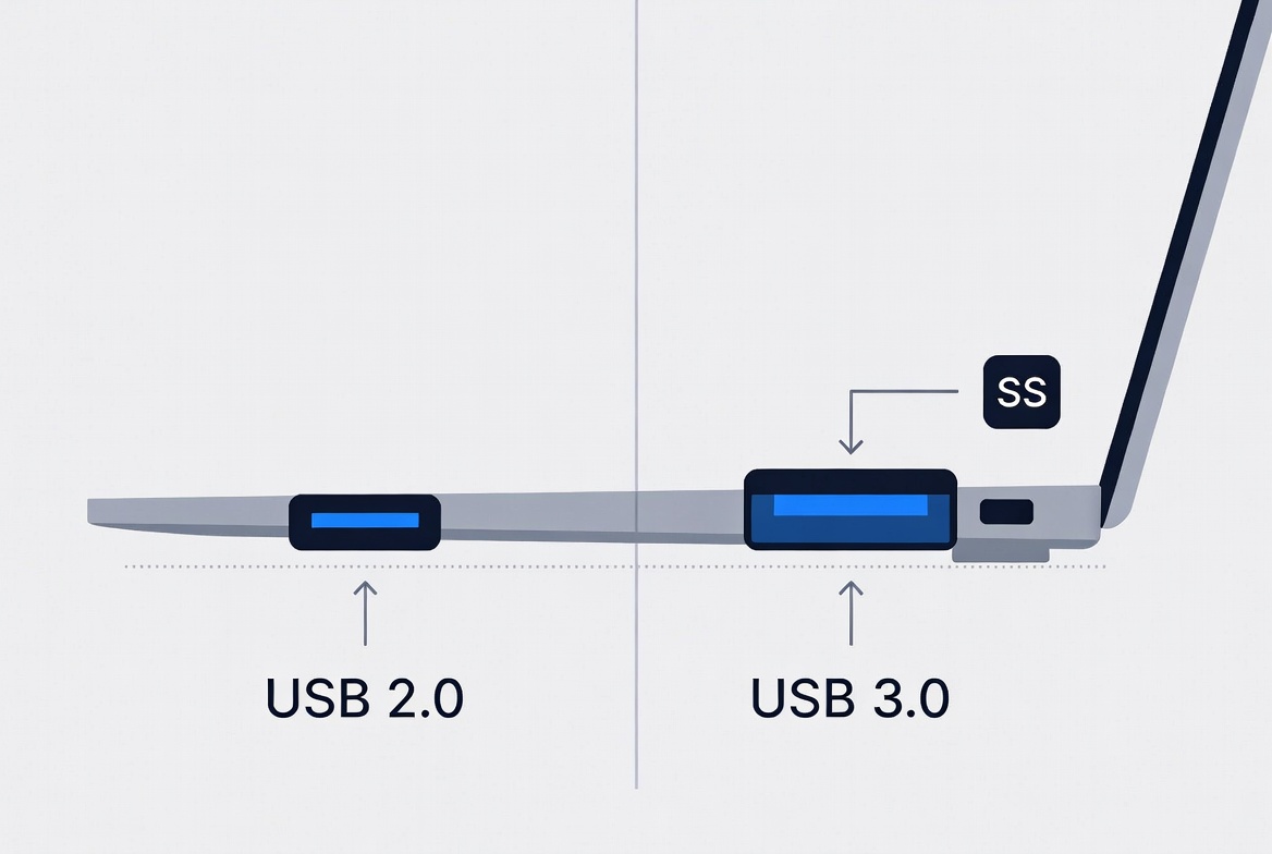 Guide des couleurs et des marques SS du port USB