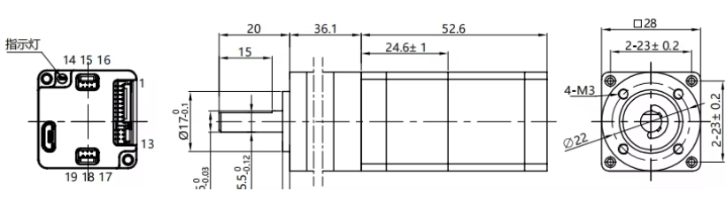 ISC28 Integr&eacute;iert Gear Stepper Servo Motor