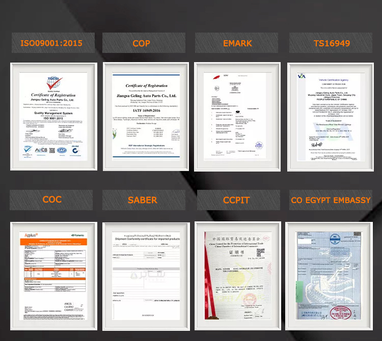 Certificaci&oacute;n gelificada de autopartes